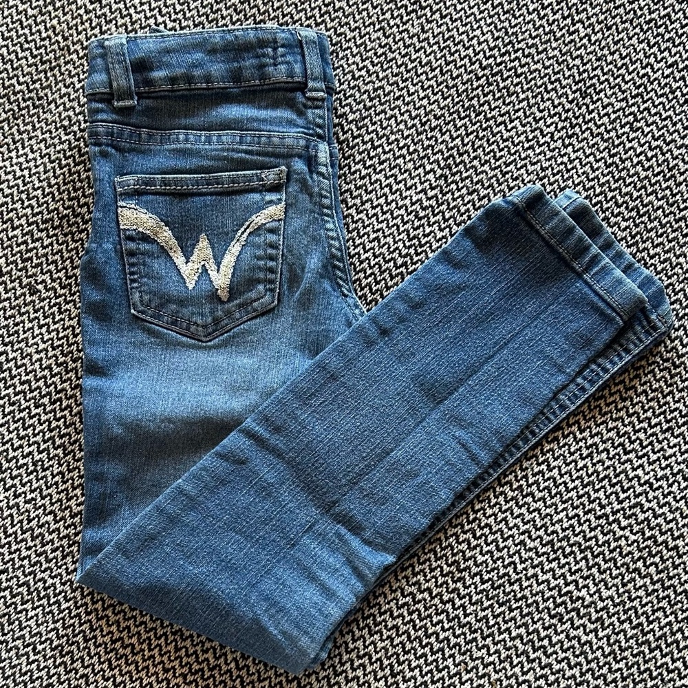 Wrangler Kids Blue Jeans with White Stitching